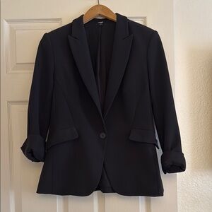 Express Editor One Button Black Blazer